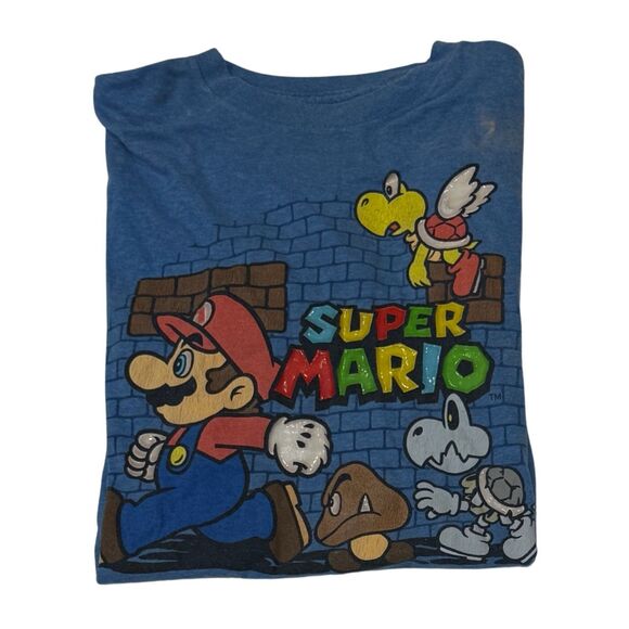 Super Mario T-Shirt Size Large Unisex Blue Short Sleeve - Picture 8 of 8